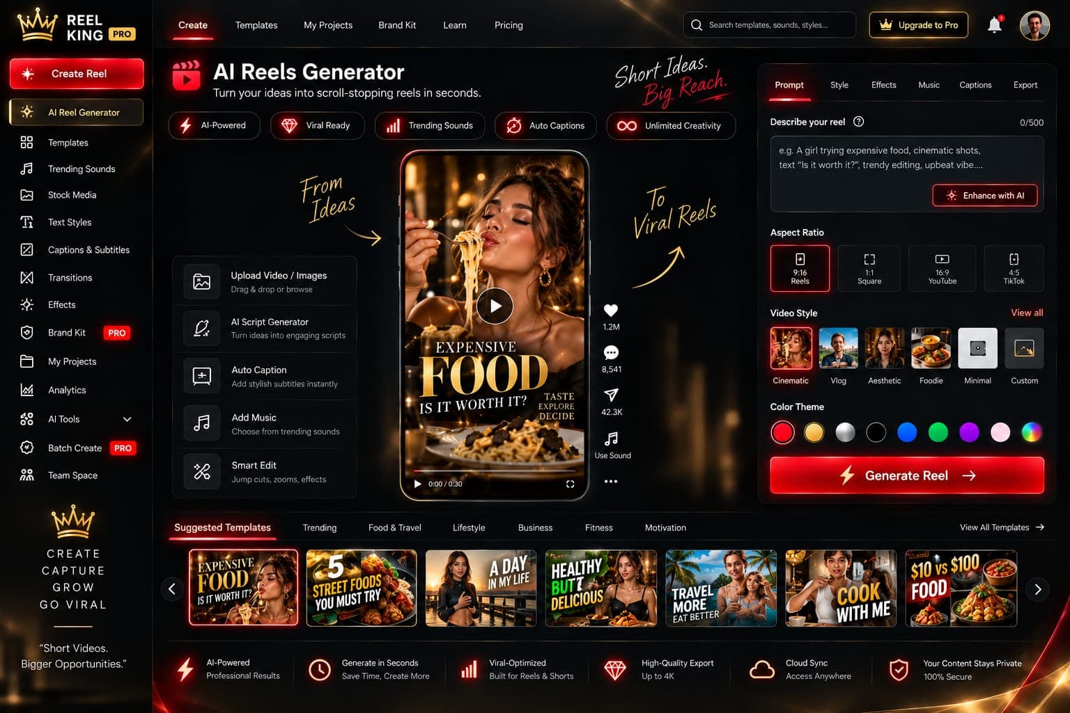 Thumbnail King studio dashboard